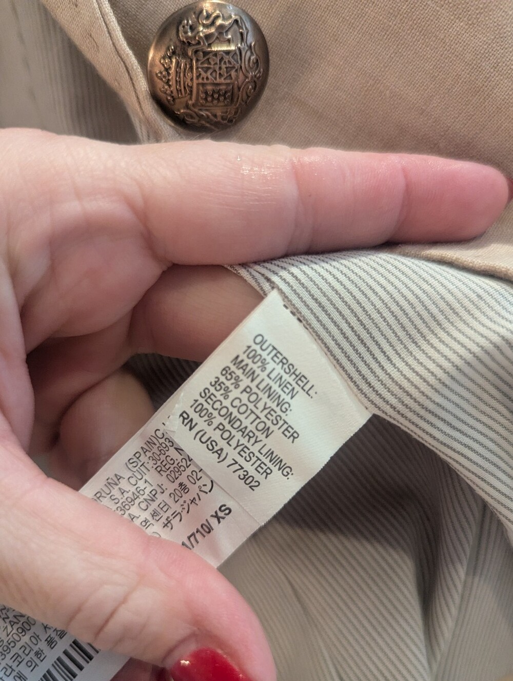 Zara Women's Linen Blazer - Picture 6 of 8